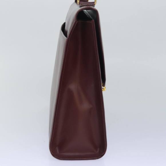 CARTIER Hand Bag Leather Wine Red Auth 81148 - Picture 4 of 16
